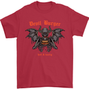 Devil Burger Demon Satan Grim Reaper BBQ Mens T-Shirt Cotton Gildan Red