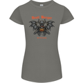 Devil Burger Demon Satan Grim Reaper BBQ Womens Petite Cut T-Shirt Charcoal