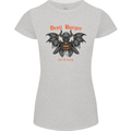 Devil Burger Demon Satan Grim Reaper BBQ Womens Petite Cut T-Shirt Sports Grey