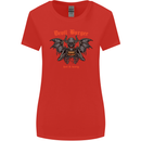 Devil Burger Demon Satan Grim Reaper BBQ Womens Wider Cut T-Shirt Red