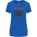 Devil Burger Demon Satan Grim Reaper BBQ Womens Wider Cut T-Shirt Royal Blue