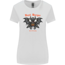 Devil Burger Demon Satan Grim Reaper BBQ Womens Wider Cut T-Shirt White