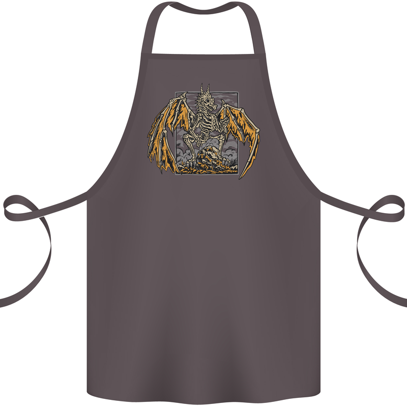 Devil Dragon Skeleton Fantasy Skull Demon Cotton Apron 100% Organic Dark Grey