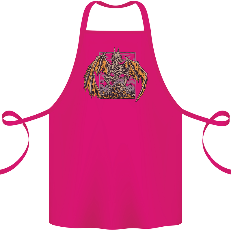 Devil Dragon Skeleton Fantasy Skull Demon Cotton Apron 100% Organic Pink