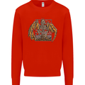 Devil Dragon Skeleton Fantasy Skull Demon Kids Sweatshirt Jumper Bright Red
