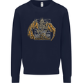 Devil Dragon Skeleton Fantasy Skull Demon Kids Sweatshirt Jumper Navy Blue
