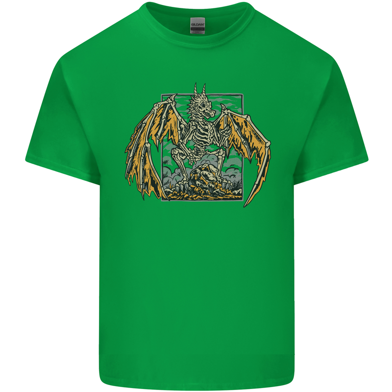 Devil Dragon Skeleton Fantasy Skull Demon Kids T-Shirt Childrens Irish Green