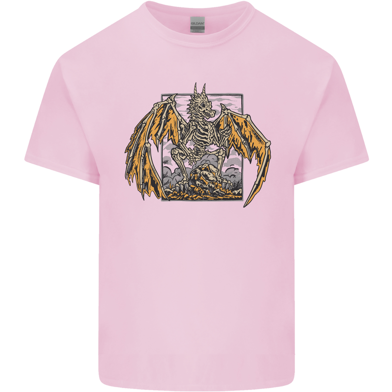 Devil Dragon Skeleton Fantasy Skull Demon Kids T-Shirt Childrens Light Pink