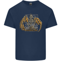 Devil Dragon Skeleton Fantasy Skull Demon Kids T-Shirt Childrens Navy Blue