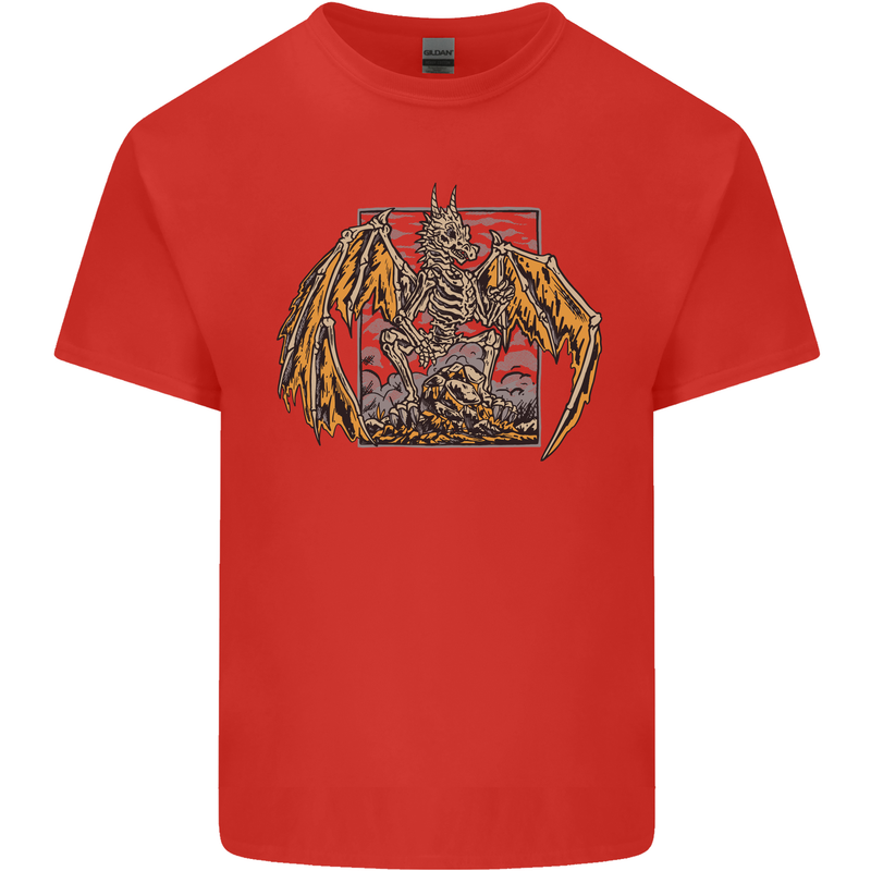 Devil Dragon Skeleton Fantasy Skull Demon Kids T-Shirt Childrens Red