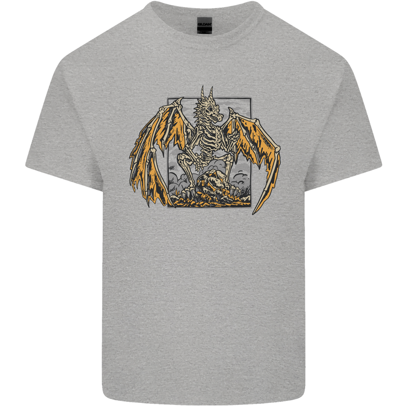 Devil Dragon Skeleton Fantasy Skull Demon Kids T-Shirt Childrens Sports Grey