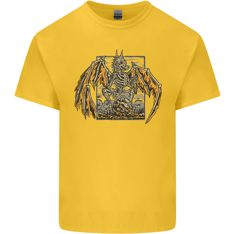 Devil Dragon Skeleton Fantasy Skull Demon Kids T-Shirt Childrens Yellow