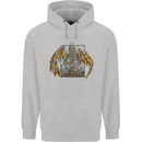 Devil Dragon Skeleton Fantasy Skull Demon Mens 80% Cotton Hoodie Sports Grey
