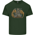 Devil Dragon Skeleton Fantasy Skull Demon Mens Cotton T-Shirt Tee Top Forest Green
