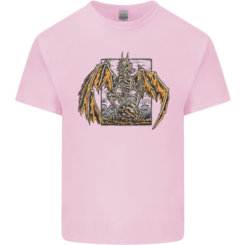 Devil Dragon Skeleton Fantasy Skull Demon Mens Cotton T-Shirt Tee Top Light Pink