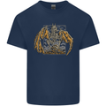 Devil Dragon Skeleton Fantasy Skull Demon Mens Cotton T-Shirt Tee Top Navy Blue
