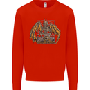 Devil Dragon Skeleton Fantasy Skull Demon Mens Sweatshirt Jumper Bright Red