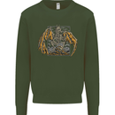Devil Dragon Skeleton Fantasy Skull Demon Mens Sweatshirt Jumper Forest Green