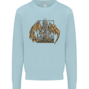 Devil Dragon Skeleton Fantasy Skull Demon Mens Sweatshirt Jumper Light Blue