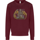 Devil Dragon Skeleton Fantasy Skull Demon Mens Sweatshirt Jumper Maroon