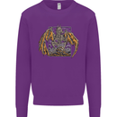 Devil Dragon Skeleton Fantasy Skull Demon Mens Sweatshirt Jumper Purple