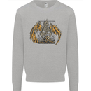 Devil Dragon Skeleton Fantasy Skull Demon Mens Sweatshirt Jumper Sports Grey