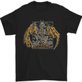 Devil Dragon Skeleton Fantasy Skull Demon Mens T-Shirt Cotton Gildan Black