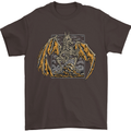 Devil Dragon Skeleton Fantasy Skull Demon Mens T-Shirt Cotton Gildan Dark Chocolate