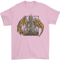 Devil Dragon Skeleton Fantasy Skull Demon Mens T-Shirt Cotton Gildan Light Pink
