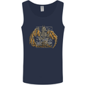 Devil Dragon Skeleton Fantasy Skull Demon Mens Vest Tank Top Navy Blue