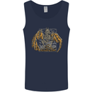 Devil Dragon Skeleton Fantasy Skull Demon Mens Vest Tank Top Navy Blue
