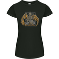 Devil Dragon Skeleton Fantasy Skull Demon Womens Petite Cut T-Shirt Black