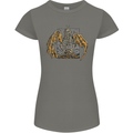 Devil Dragon Skeleton Fantasy Skull Demon Womens Petite Cut T-Shirt Charcoal