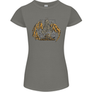 Devil Dragon Skeleton Fantasy Skull Demon Womens Petite Cut T-Shirt Charcoal