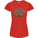 Devil Dragon Skeleton Fantasy Skull Demon Womens Petite Cut T-Shirt Red