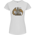 Devil Dragon Skeleton Fantasy Skull Demon Womens Petite Cut T-Shirt White