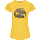 Devil Dragon Skeleton Fantasy Skull Demon Womens Petite Cut T-Shirt Yellow