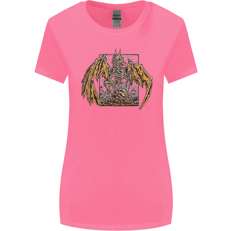 Devil Dragon Skeleton Fantasy Skull Demon Womens Wider Cut T-Shirt Azalea