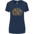 Devil Dragon Skeleton Fantasy Skull Demon Womens Wider Cut T-Shirt Navy Blue