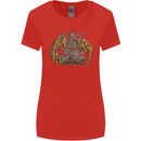 Devil Dragon Skeleton Fantasy Skull Demon Womens Wider Cut T-Shirt Red