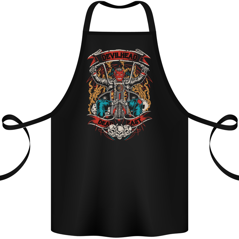 Devil Head Motorcycle Motorbike Biker Cotton Apron 100% Organic Black