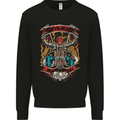 Devil Head Motorcycle Motorbike Biker Mens Sweatshirt Jumper Black