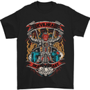Devil Head Motorcycle Motorbike Biker Mens T-Shirt Cotton Gildan Black