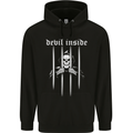 Devil Inside Grim Reaper Satan Skull Gothic Childrens Kids Hoodie Black