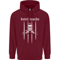 Devil Inside Grim Reaper Satan Skull Gothic Childrens Kids Hoodie Maroon