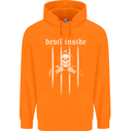 Devil Inside Grim Reaper Satan Skull Gothic Childrens Kids Hoodie Orange