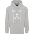 Devil Inside Grim Reaper Satan Skull Gothic Childrens Kids Hoodie Sports Grey