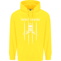 Devil Inside Grim Reaper Satan Skull Gothic Childrens Kids Hoodie Yellow