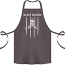 Devil Inside Grim Reaper Satan Skull Gothic Cotton Apron 100% Organic Dark Grey