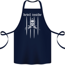 Devil Inside Grim Reaper Satan Skull Gothic Cotton Apron 100% Organic Navy Blue